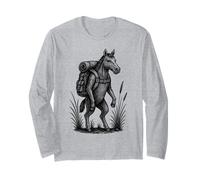 Hiking Horse Backpacking Nature Animal Equine Lover Long Sleeve T-Shirt