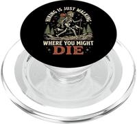 Hiking Is Just Walking Where You Might Die PopSockets PopGrip for MagSafe