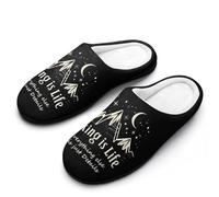 Hiking Is Life Breathable Slippers Women Slip On Winter Warm House Slippers Shoes Bedroom 11-12(42-43)