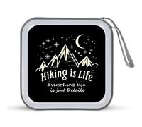 Hiking is Life Portable CD Case Holder 48 Capacity Travel DVD Storage Boxs Wallet Bag