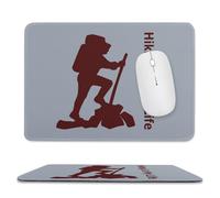 Hiking Is My Life Mouse Pad Waterproof Ultra-Thin Non-Slip Rubber Base Square Mouse Mat Gaming Mousepad 7.9"x9.4"