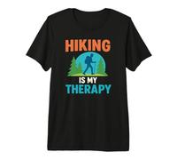 Hiking is My Therapy Hiker Woods Trees Premium T-Shirt