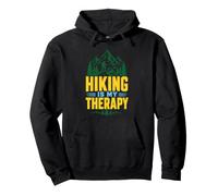 Hiking Is My Therapy Mountain Hiker Nature Trail Pullover Hoodie
