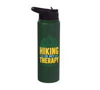 Hiking is My Therapy Mountain Hiker Nature Trail Stainless Steel Insulated Water Bottle
