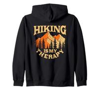 Hiking Is My Therapy Nature Lover Design Zip Hoodie
