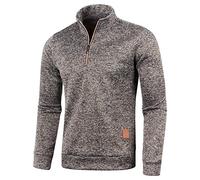 Hiking Jacket For Men - Quick Drying Zip Collar Fleece Sweater Solid Zipper Neck Sweater Long Sleeve Warm And Breathable Fashion Top Soft & Smooth Pullover For Spring Summer Travelling Walking
