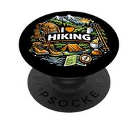 Hiking Lifestyle Mindset Emblem for Trail Explorers PopSockets Adhesive PopGrip