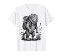 Hiking Lion Backpacking Nature Wildlife Jungle Animal Feline T-Shirt