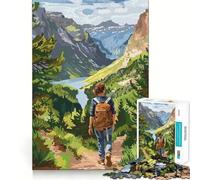 Hiking Mountain Valley Jigsaws 1000 Pieces for Adults Indoor Play DownTime Game Family Game Table Accent (38x52cm)