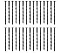 Hiking Must Haves Plastic Edging Stake 30PCS Spiral Plastic Anchoring Garden Stakes For Paver Edging Emergency Flashlights for Vehicles (Black, One Size)