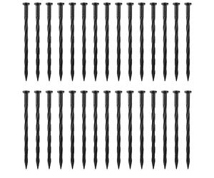 Hiking Must Haves Plastic Edging Stake 30PCS Spiral Plastic Anchoring Garden Stakes For Paver Edging Emergency Flashlights for Vehicles (Black, One Size)