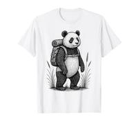 Hiking Panda Backpacking Cottagecore Wildlife Nature T-Shirt