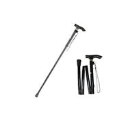 hiking pole Telescopic crutch outdoor hiking stick aluminum alloy metal folding cane crutches suitable(Black)