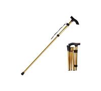 hiking pole Telescopic crutch outdoor hiking stick aluminum alloy metal folding cane crutches suitable(Light yellow)