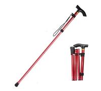 hiking pole Walking Stick Travel Pole Small Path Ultralight Adjustable Folding(Red)