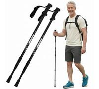 Hiking Poles 2 Pack, Adjustable Telescopic Lightweight Aluminium Trekking Poles with Anti Shock, Collapsible Walking Sticks for Men, Women & Seniors - Nordic Walking, Camping & Backpacking