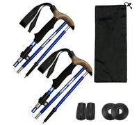 Hiking Poles Collapsible Trekking Poles, Aluminum Alloy Hiking with Telescopic and Foldable Tri-fold Design Hiking Gear(Blue)