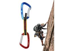Hiking Quickdraws - 27Cm Aluminum Alloy Carabiner, 113g Weight 8KN Horizontal 25KN Longitudinal Pull Force, Robust Secure Connection Equipment | Rock Climbing Rappelling Mountaineering Caving Sports A