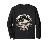 Hiking Retro Snowdonia National Park Parc Cenedlaethol Eryri Long Sleeve T-Shirt