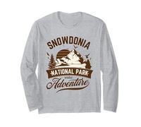 Hiking Retro Snowdonia National Park Parc Cenedlaethol Eryri Long Sleeve T-Shirt