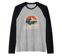 Hiking Retro Snowdonia National Park Parc Cenedlaethol Eryri Raglan Baseball Tee