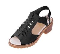 hiking sandals women Arch Fit Sandals for Women Uk Open Toe Walking Slippers Lightweight Arch Support Wedge Comfortable Casual Flat/chunky Footwear Fashion Slingback Non Slip Cushion Black 3.5