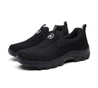Hiking Shoes Men's Extra Wide Trekking Shoes Non-Slip Outdoor Shoes Breathable Walking Shoes Slip On Casual Shoes Wide Men's Trainers Wear-resistant Outdoor Shoes with Arch Support, black, 8 UK