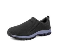 Hiking Shoes Mens Non Slip Breathable Sneakers Waterproof Walking Trainers Cushioned Footbed Trainers Fashion Wide Fit Shoes Casual Sneakers for Walking Rock Climbing Trail Running Black