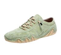 Hiking Shoes Men's Outdoor Shoes Soft Leather/Suede Sports Shoes Flat Non-Slip Road Running Shoes Comfortable Barefoot Shoes Wide Feet Running Shoes Low Top Boat Shoes Durable Trekking Shoes, Green, 9