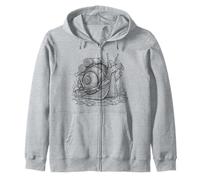 Hiking Snail Backpacking Animals Funny Cottagecore Trek Zip Hoodie