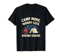 Hiking Squad Camp More, Worry Less Retro Camping T-Shirt