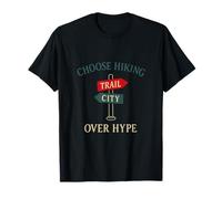 Hiking Squad Signpost Design - Choose Hiking Over Hype T-Shirt