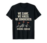 Hiking Squad We Came We Hiked We Conquered Mountain Flags T-Shirt