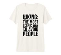 Hiking The Scenic Way to Avoid People Introvert Solo Hiker Premium T-Shirt