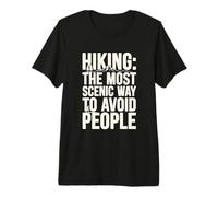 Hiking The Scenic Way to Avoid People Introvert Solo Hiker Premium T-Shirt
