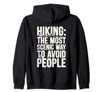 Hiking The Scenic Way to Avoid People Introvert Solo Hiker Zip Hoodie