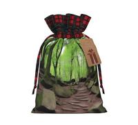 Hiking Trails Holiday Printed Drawstring Pouch M For Party, Wedding, And Festival, Lightweight Polyester