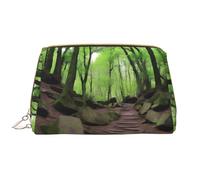 Hiking Trails Leather Portable Makeup Bag for Cosmetics, Toiletries, and Daily Essentials