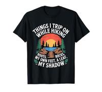 Hiking Trip Hazards Roots Rocks Feet and Shadows |- T-Shirt