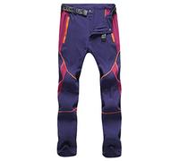 Hiking Trousers Mens Quick Dry Cargo Trousers Slim Fit Waterproof Tactical Cargo Pants Lightweight Breathable Outdoor Walking Trouser with Pockets Tracksuit Bottoms Purple