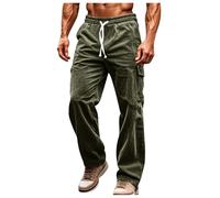 Hiking Trousers Mens, Summer Men's Shorts Casual Five Pants Large Size Personality Trend Printing Outside Work Casual Pants (Dark Green, M)