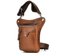 Hiking Waist Pack Vintage PU Leather Waist Pack Drop Leg Bag for Men Women Belt Hip Bag Multifunction Motorcycle Bicycle Outdoor Hiking Camping for Travel Outdoor(Light Brown)