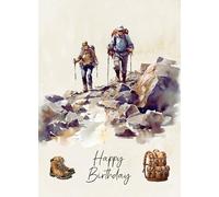 Hiking Walking Birthday Card (Design 2)