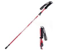 Hiking Walking Trekking Pole - Lightweight Aluminum Ergonomic EVA Handles, Telescopic, Collapsible, Ultralight For Hiking, Camping, Mountaining, Backpacking, Walking With Anti-shock (Red)