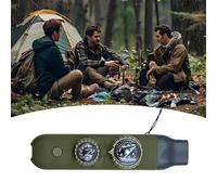 Hiking Whistle Compass - 7-in-1 Outdoor Camp Safety Gear - Camping Whistle with LED Light | for Hikers Runners Hiking Camping Running Boating Women Men Backpacking Mountain Climbing Road Trips