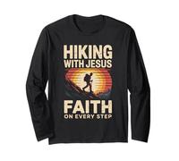 Hiking with Jesus Faith On Every Step Long Sleeve T-Shirt