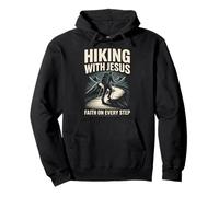 Hiking With Jesus Faith On Every Step Pullover Hoodie