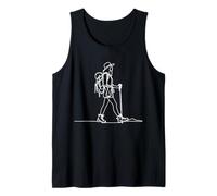 Hiking with Line Art Drawing Hiker Tank Top
