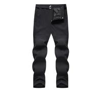 Hiking Work Trousers for Men Softshell Water Resistant Trousers with Multi Zip Pockets Men Lightweight Quick Dry Outdoor Trouser Stretch Adjustable Waist Band Pants Work Cargo Trousers Mens