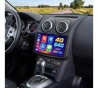 Hikity 4+64G Android Car Stereo for Nissan Qashqai 2006-2016, 9”Incell Touchscreen Radio with CarPlay, Android Auto, Bluetooth, GPS Navigation, WiFi, FM, RDS + AHD Backup Camera